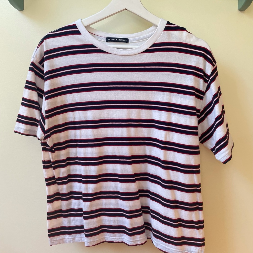 Brandy Melville Striped Cropped Tee
